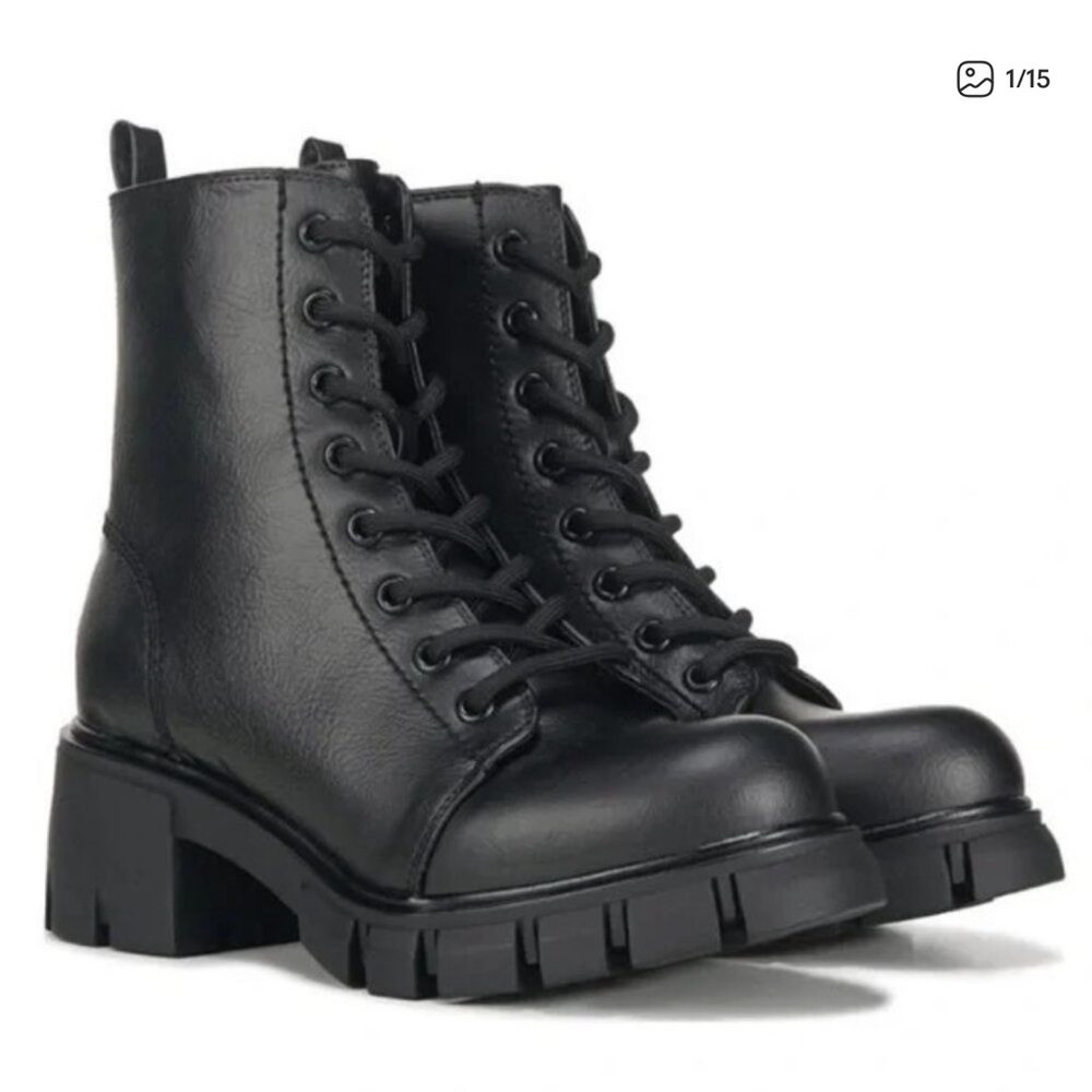 MIA Tauren Black Lug Sole Combat Boots